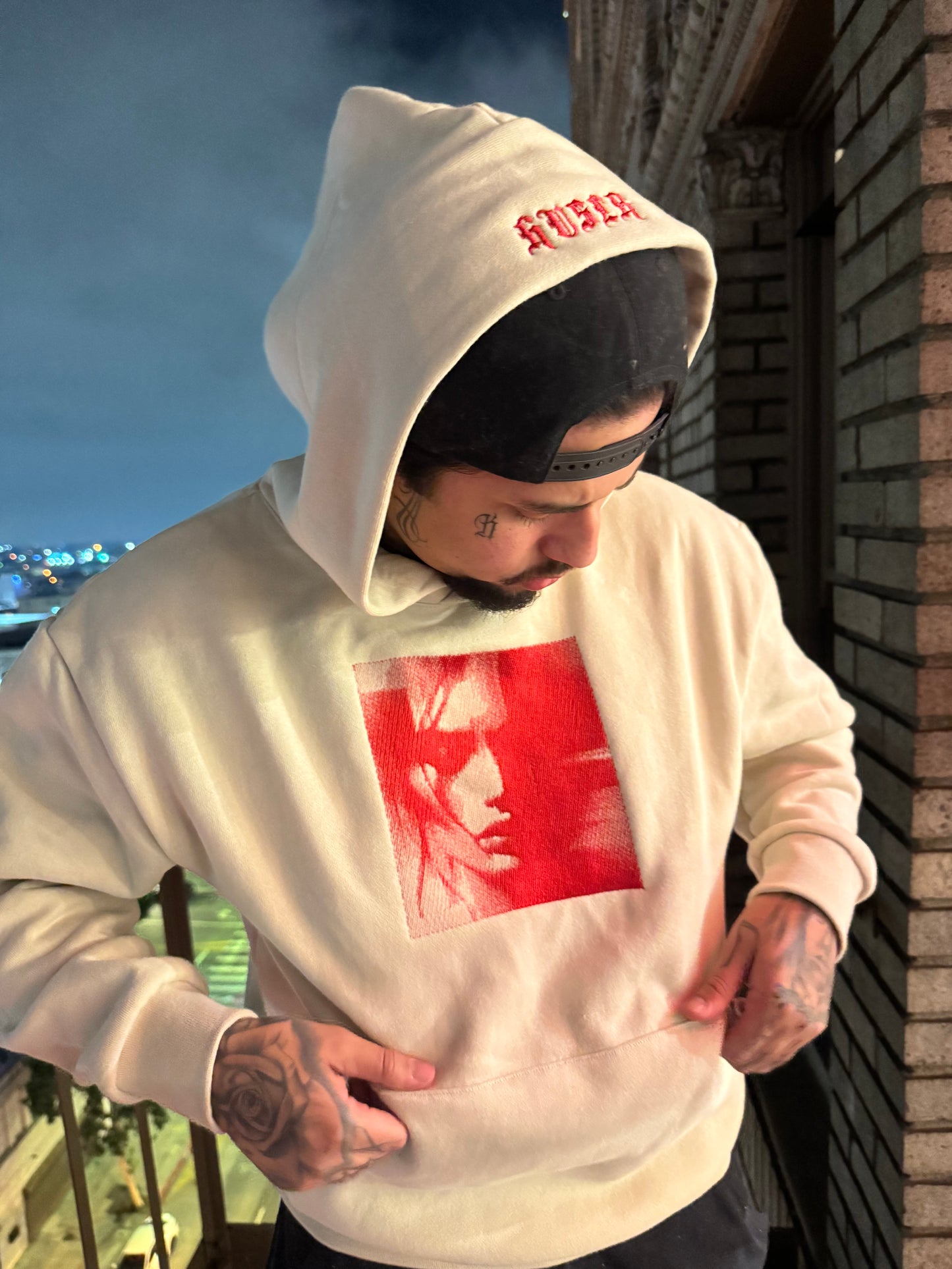 Abstract Face Heavyweight Hoodie
