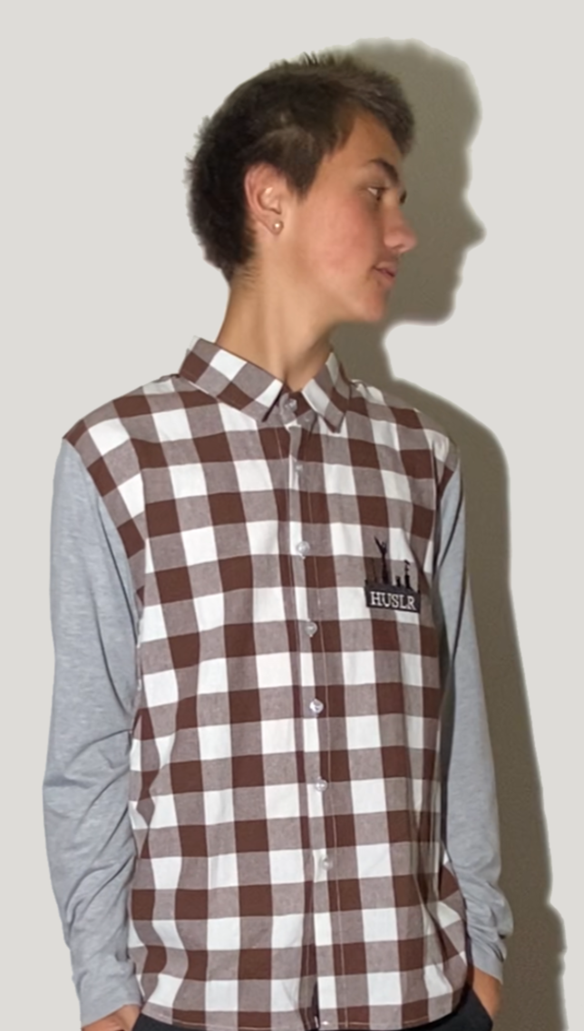 Grave Logo Contrast Sleeve Button Up