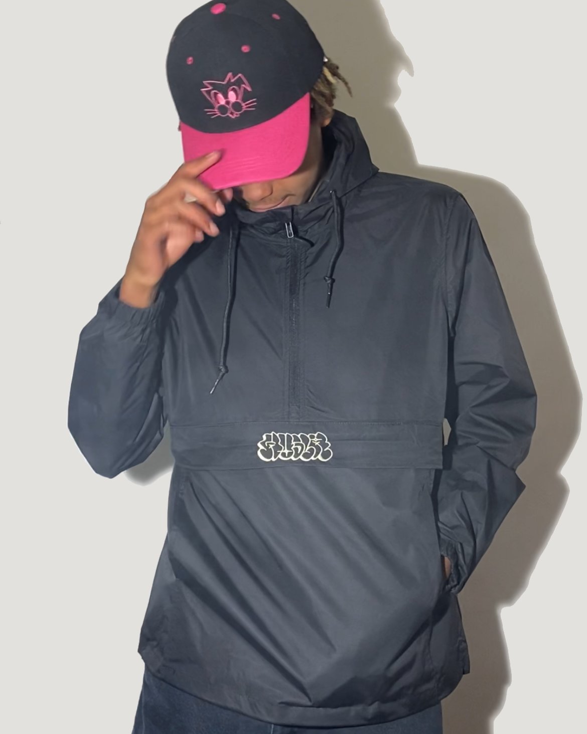 Hollow Logo Quarter-Zip Jacket