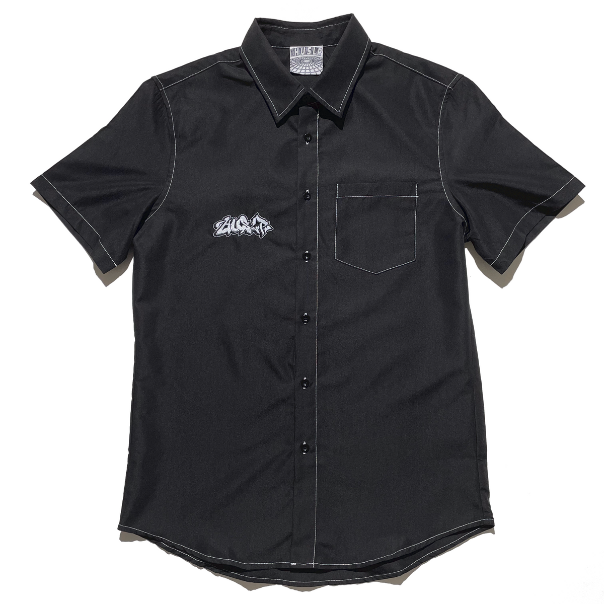 Graff Logo Contrast Stitch Button Up [Black/White] – HUSLR