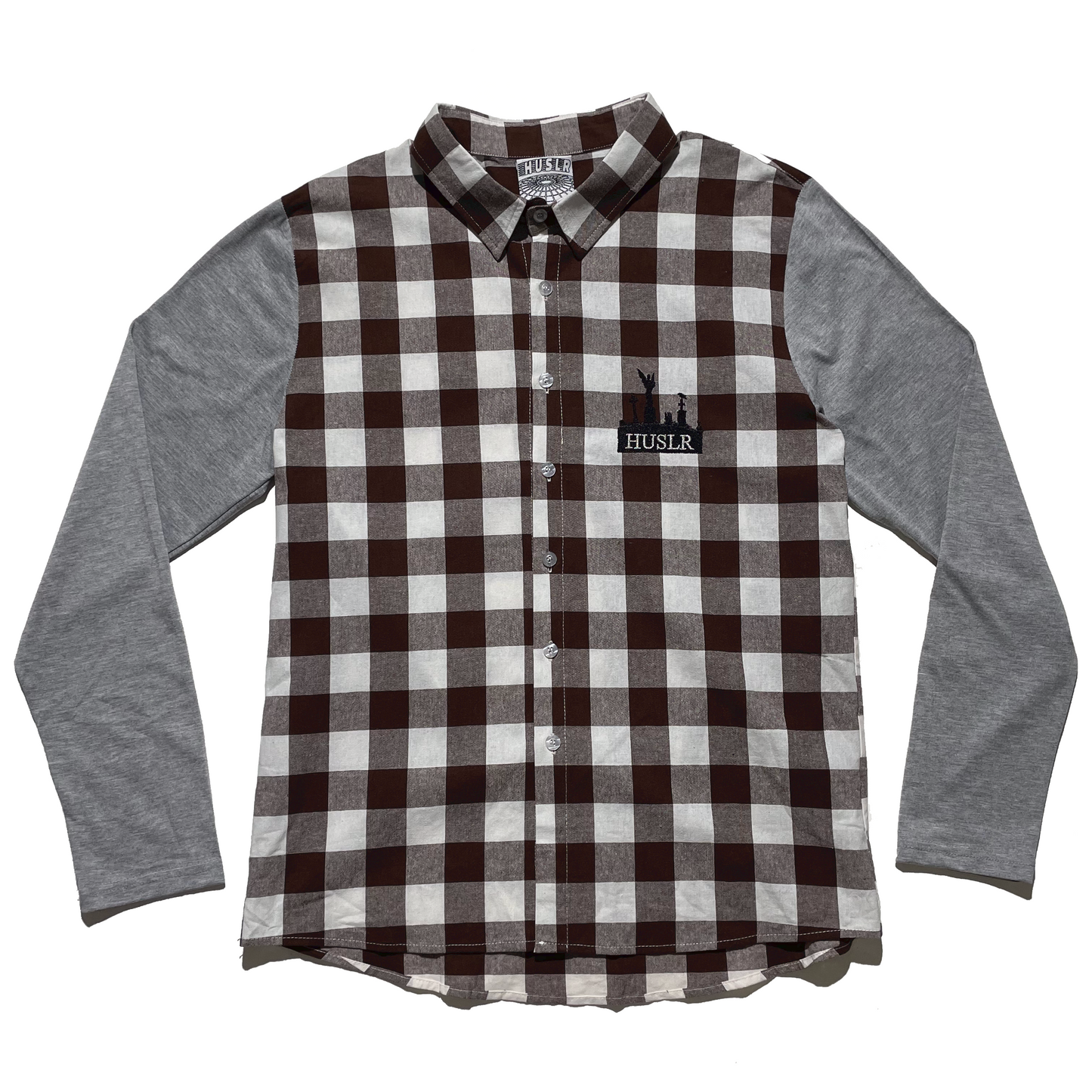 Grave Logo Contrast Sleeve Button Up