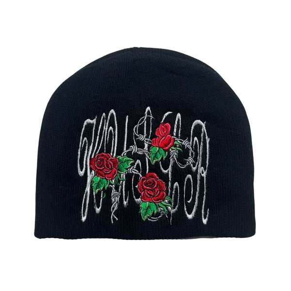 Roses & Barbed Wire Skully Beanie [Black]