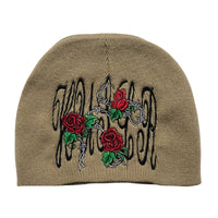 Roses & Barbed Wire Skully Beanie [Cream]