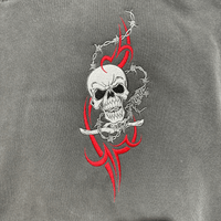 Skull & Wire Heavyweight Hoodie [Charcoal]