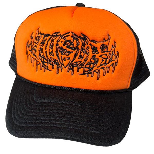 Metal Outline Trucker Hat [Orange/Black]