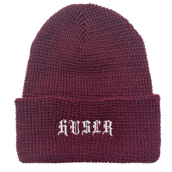 Waffle Knit Beanie [Maroon]