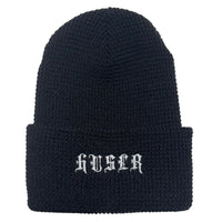 Waffle Knit Beanie [Black]