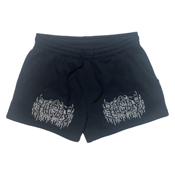 Double Metal Outline Logo Women's Shorts [Black]