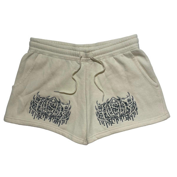 Double Metal Outline Logo Women's Shorts [Cream]