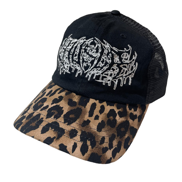 Metal Outline Trucker Hat [Leopard/Black]