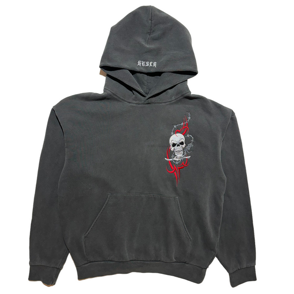 Skull & Wire Heavyweight Hoodie [Charcoal]