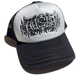 Metal Outline Trucker Hat [White/Black]
