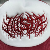 Metal Trucker Hat [White/Maroon]