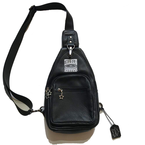 Leather Shoulder Bag [Black]