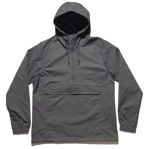 Hollow Logo Quarter-Zip Jacket [Grey]