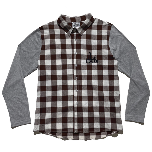 Grave Logo Contrast Sleeve Button Up