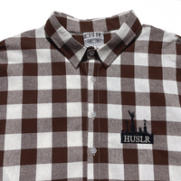 Grave Logo Contrast Sleeve Button Up [Red/Grey]
