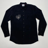 Corduroy Web Button Up [Black]