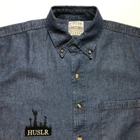 Denim Button Up [Dark Blue]