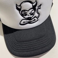 Devil Trucker Hat [Black/White]