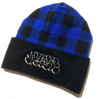 Hollow Checkered Beanie [Blue/Black]
