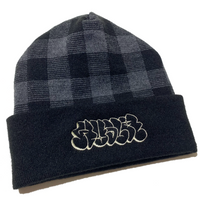 Tag Logo Checkered Beanie [Grey/Black]