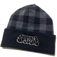 Tag Logo Checkered Beanie [Grey/Black]